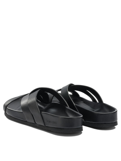 Braided leather slides Sandals
