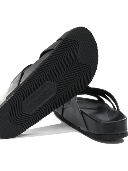 Braided leather slides Sandals