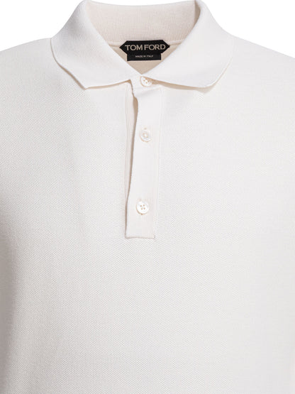 Silk and cotton pique polo shirt Polo shirts