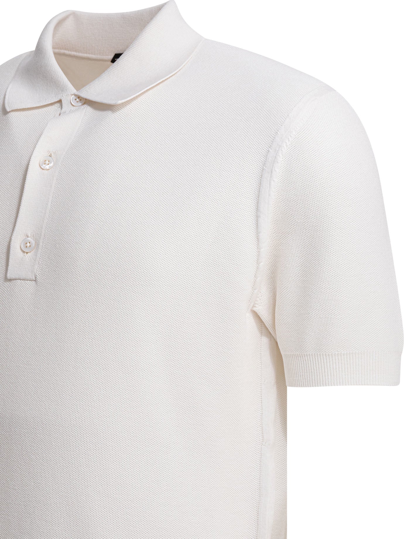 Silk and cotton pique polo shirt Polo shirts