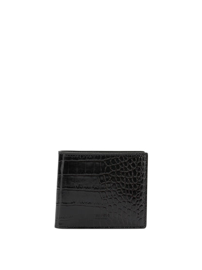 Crocodile-effect bi-fold wallet Wallets & Card holders