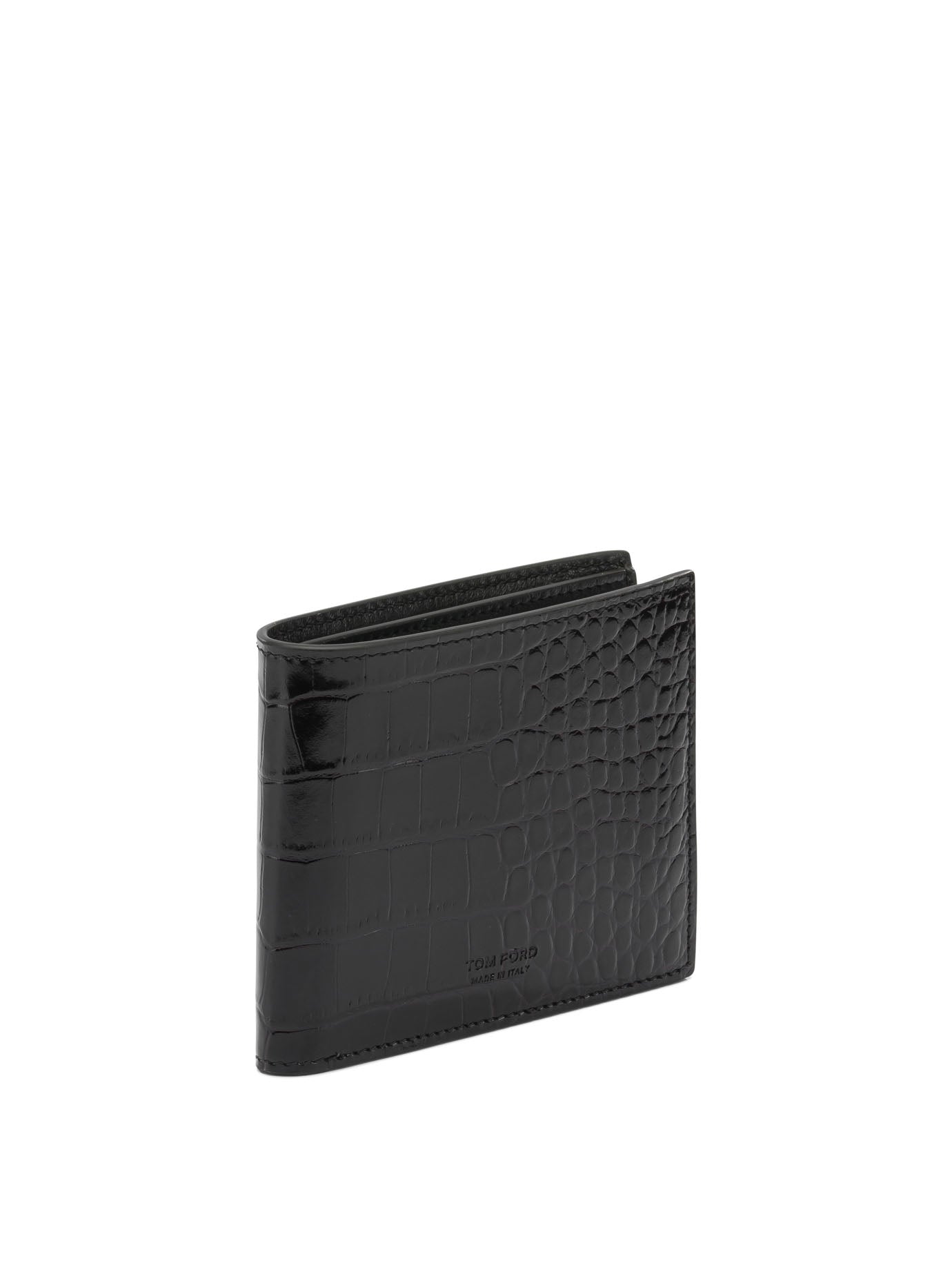 Crocodile-effect bi-fold wallet Wallets & Card holders