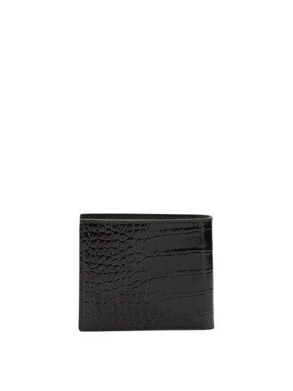 Crocodile-effect bi-fold wallet Wallets & Card holders