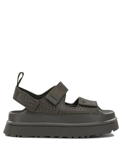 "Goldenglow Embossed" Low sandals Sandals