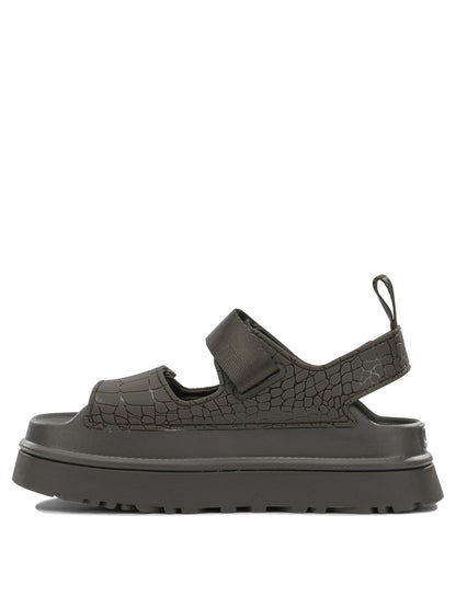 "Goldenglow Embossed" Low sandals Sandals