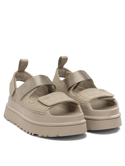 "Goldenglow Embossed" Low sandals Sandals