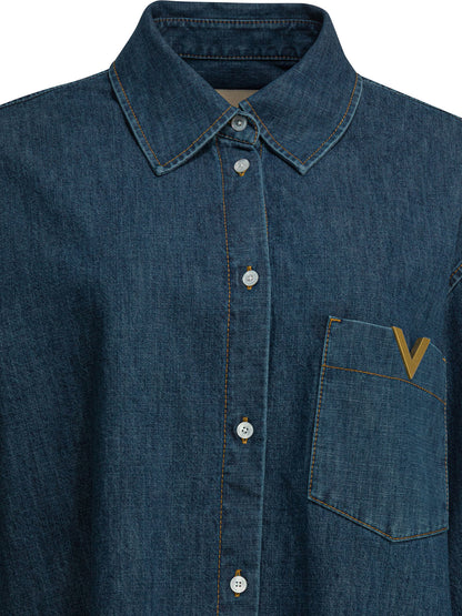 Denim shirt with VLogo Shirts