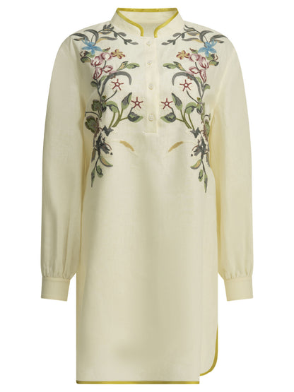 Embroidered chemisier short dress Dresses