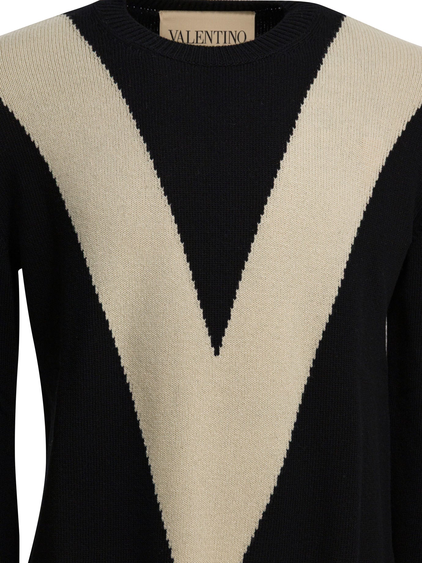 Wool sweater with inlaid V Knitwear