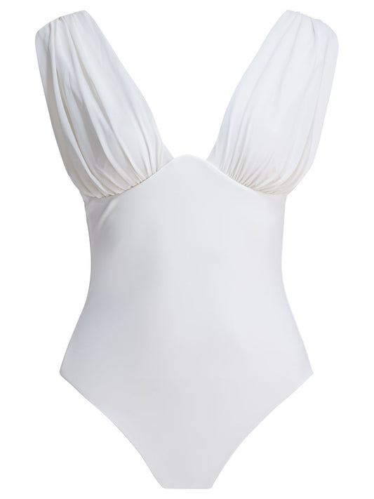 Draped one-piece swimsuit Swimwear
