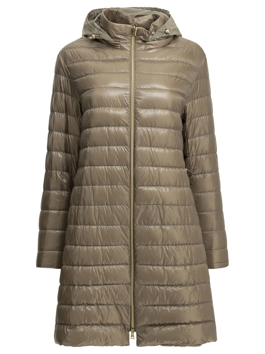 Long down jacket made of ultra-light nylon Jackets and Coats
