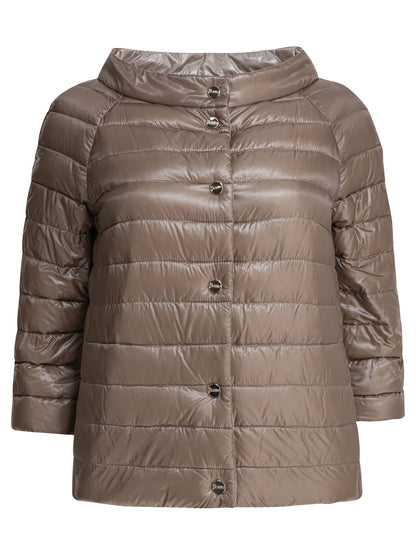 Reversible short down jacket made of ultra-light nylon Jackets and Coats