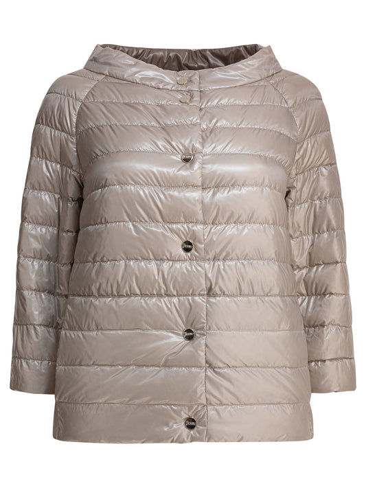 Reversible short down jacket made of ultra-light nylon Jackets and Coats