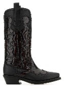 Ganni Mid shaft embroidered western boot snake bico