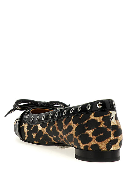 'Leopard Eyelets Bow' ballet flats Flat shoes