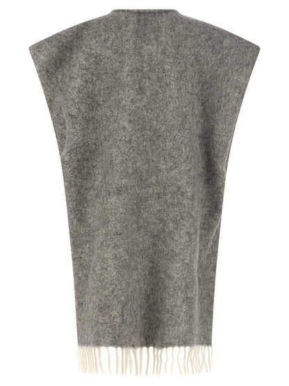 Bouclé yarn cape Capes