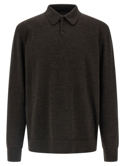 Suede patch polo shirt Polo
