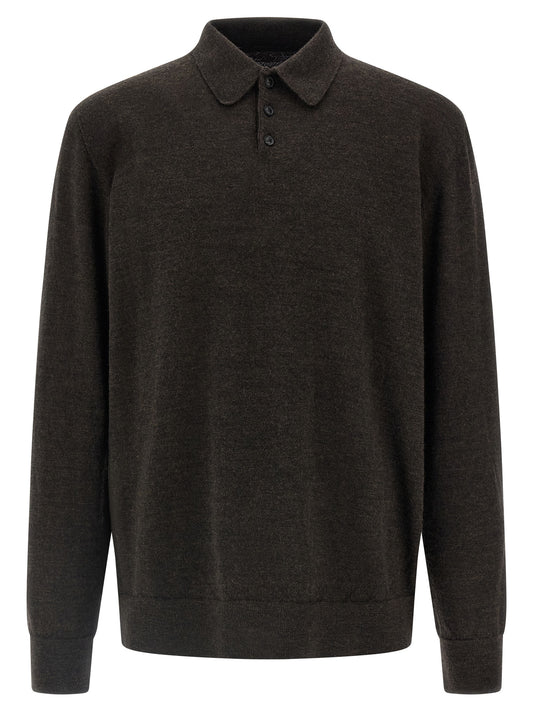 Suede patch polo shirt Polo