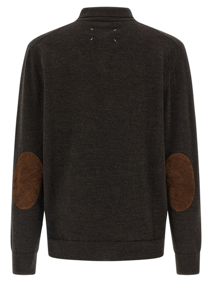 Suede patch polo shirt Polo