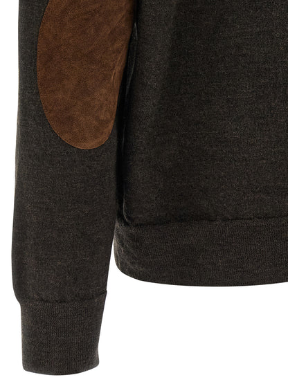 Suede patch polo shirt Polo