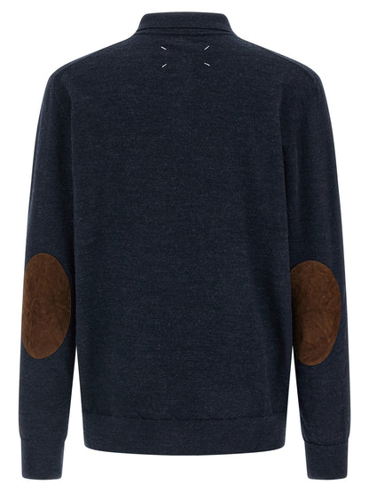 Suede patch polo shirt Polo