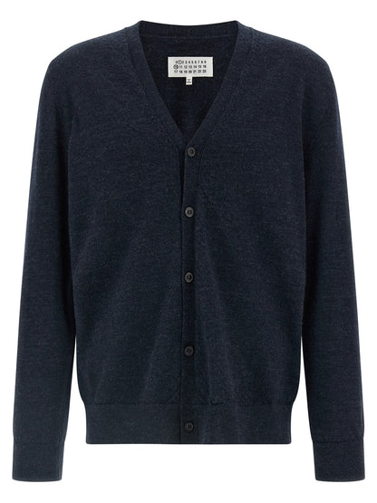 Suede patch cardigan Sweater, cardigans