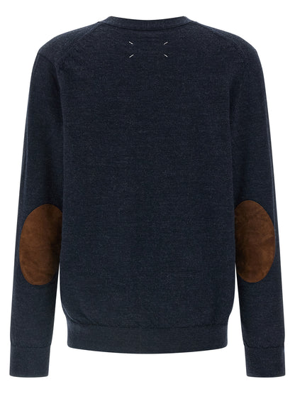 Suede patch cardigan Sweater, cardigans