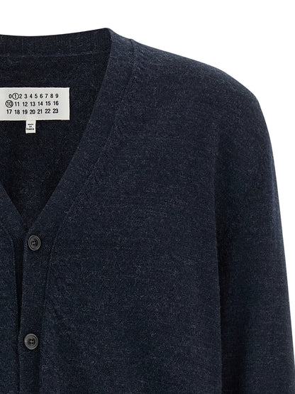 Suede patch cardigan Sweater, cardigans