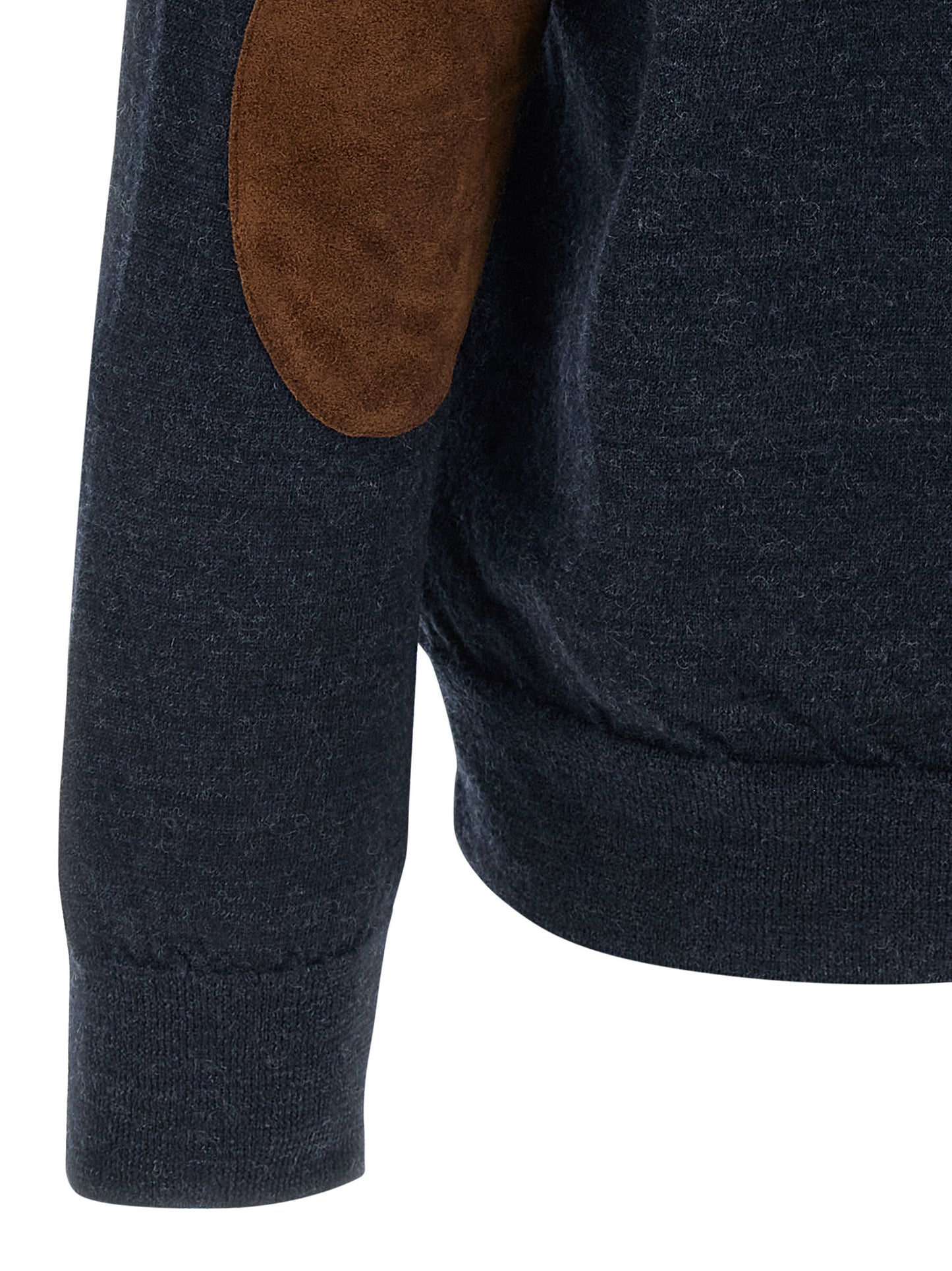 Suede patch cardigan Sweater, cardigans