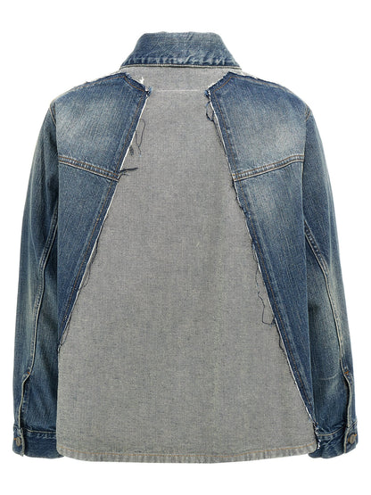 Layered denim jacket Casual jackets, parka