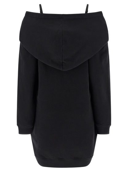 Off-shoulder hooded dress Dresses