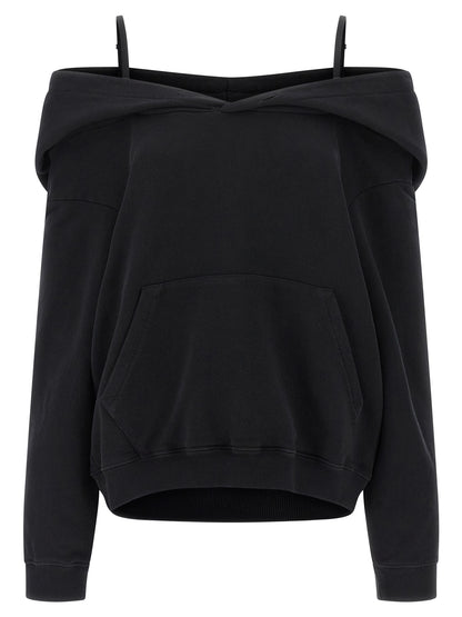Off-shoulder hoodie Sweatshirt