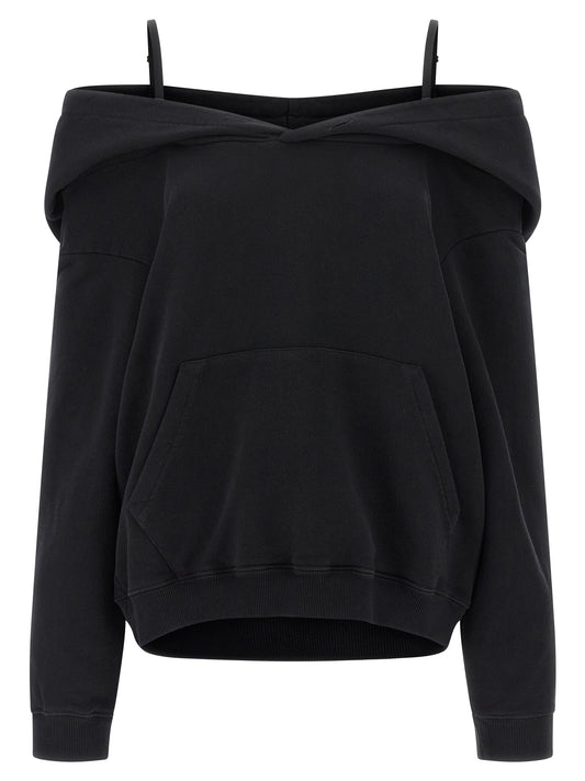 Off-shoulder hoodie Sweatshirt