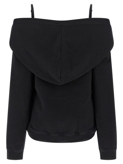 Off-shoulder hoodie Sweatshirt