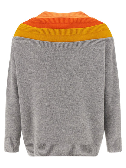 Layered construction sweater Sweater, cardigans