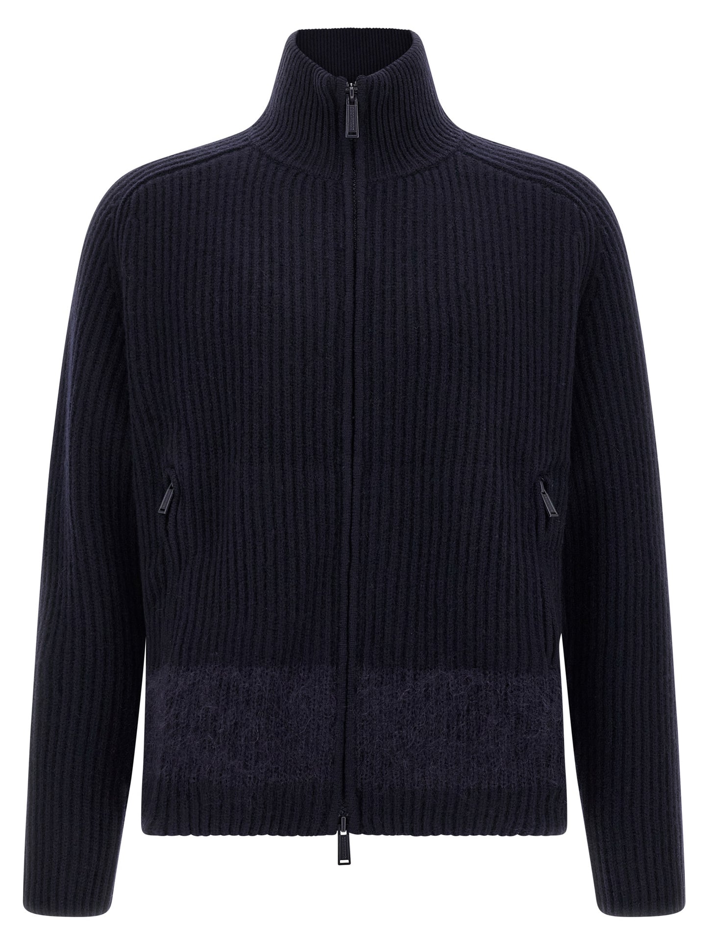 Carded wool insert cardigan Sweater, cardigans