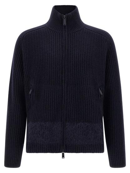 Carded wool insert cardigan Sweater, cardigans