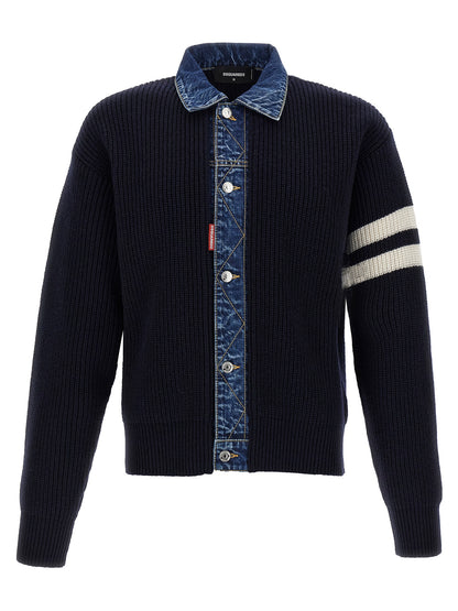 'Denim mix' cardigan Sweater, cardigans