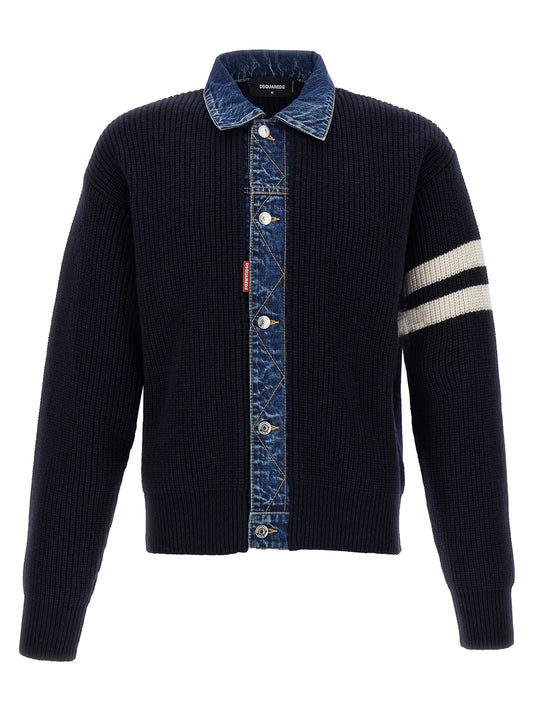 'Denim mix' cardigan Sweater, cardigans