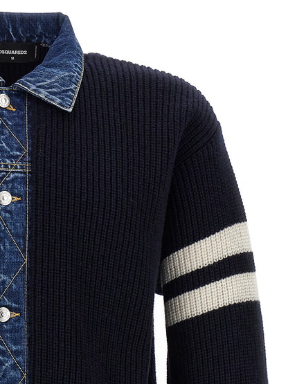 'Denim mix' cardigan Sweater, cardigans