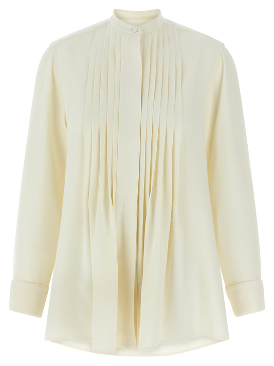 Pleated plastron shirt Shirt, blouse