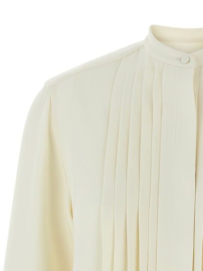 Pleated plastron shirt Shirt, blouse
