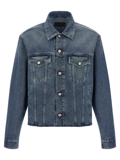 Raw cut denim jacket Down jacket, Parka, Casual jackets