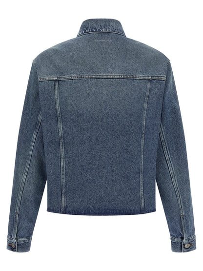 Raw cut denim jacket Down jacket, Parka, Casual jackets