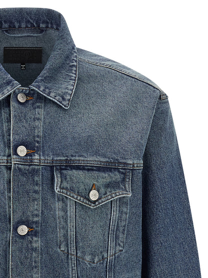 Raw cut denim jacket Down jacket, Parka, Casual jackets