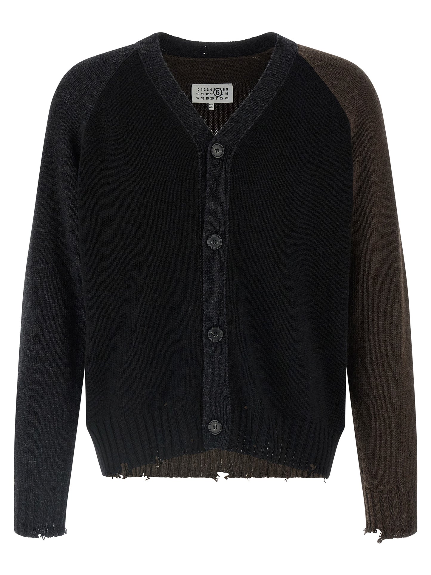 Two-tone suede patch cardigan Sweater, cardigans
