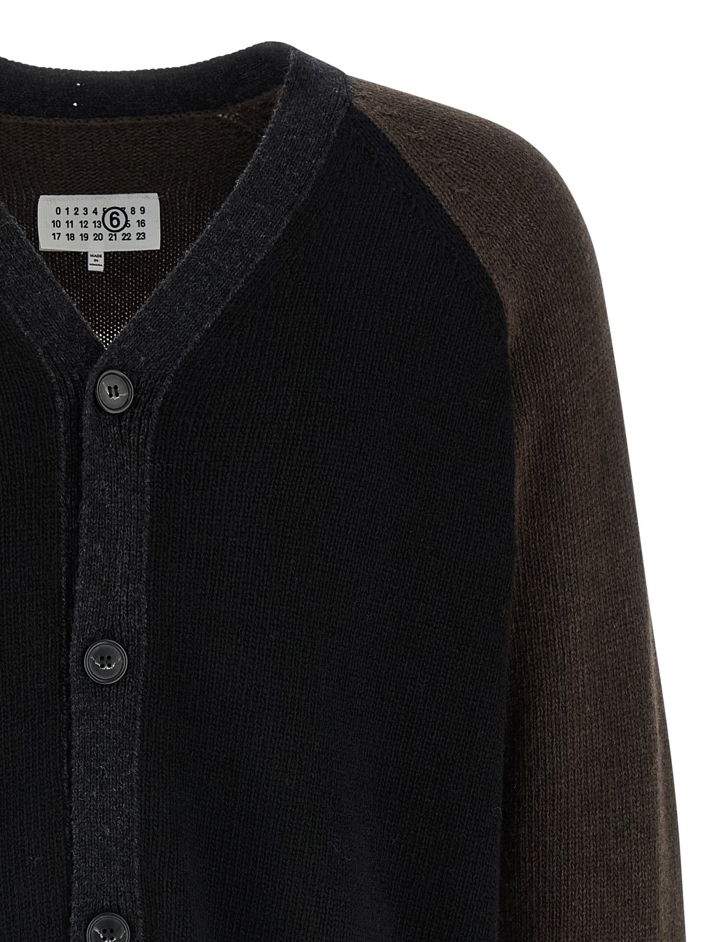 Two-tone suede patch cardigan Sweater, cardigans