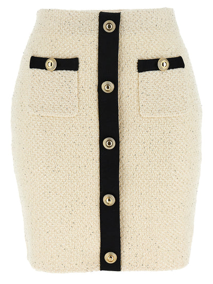 'Cream Sequin Knit Mini' skirt Skirts