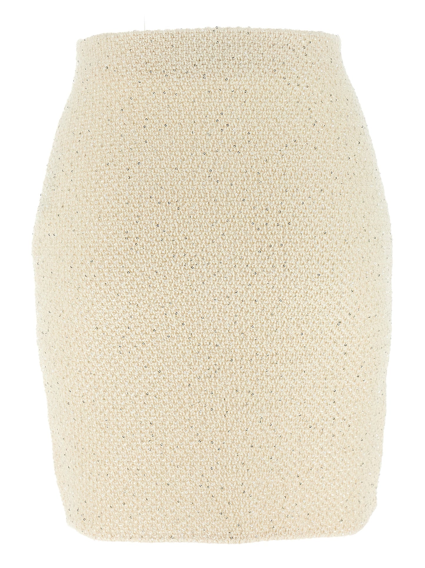 'Cream Sequin Knit Mini' skirt Skirts