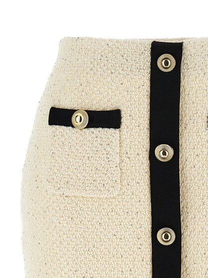 'Cream Sequin Knit Mini' skirt Skirts